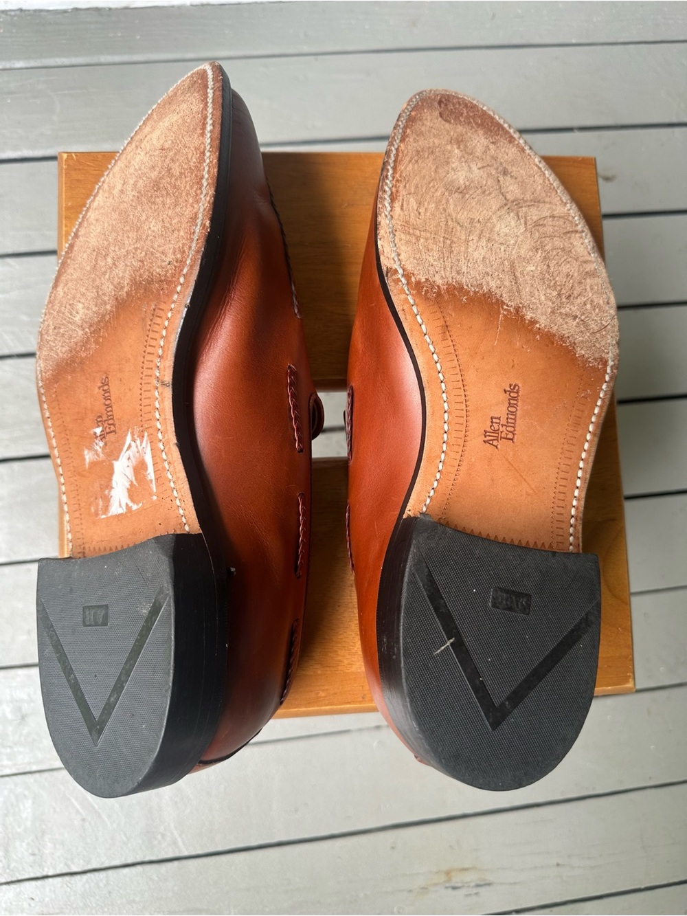 Allen Edmonds  Pembrooke Vintage Tassel Leather Loafers |Cognac~12 - Picture 7 of 9